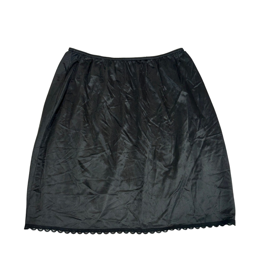 Warners Womens Perfect Measure‎ Black Half Slip Lace Trim Size Medium 17"